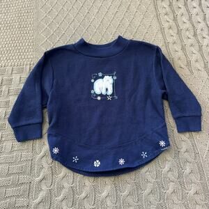 Vintage Healthtex Navy Blue Polar Bear Appliqué Waffle Top ~ 2T